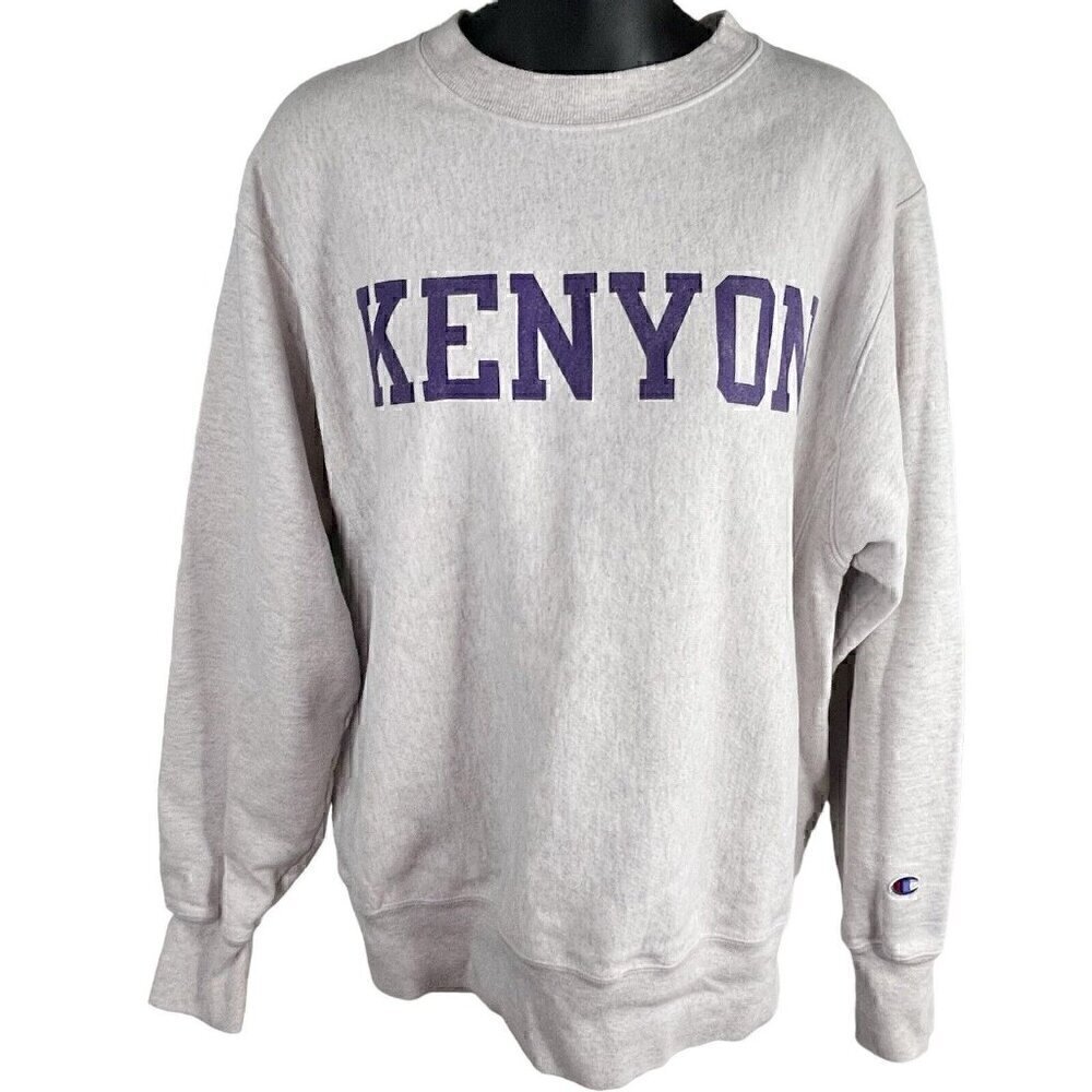 VTG Champion Tri-blend Reverse Weave Kenyon College Grey Crewneck Men’s M UNISEX